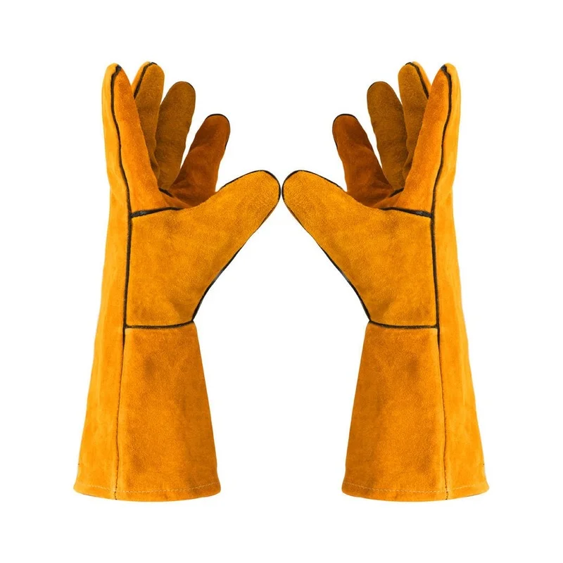New Anti-bite Safety Bite Gloves for Catch Dog Cat Reptile Animal Ultra Long Leather Green Pets Grasping Biting Protective Glove Leather Gloves