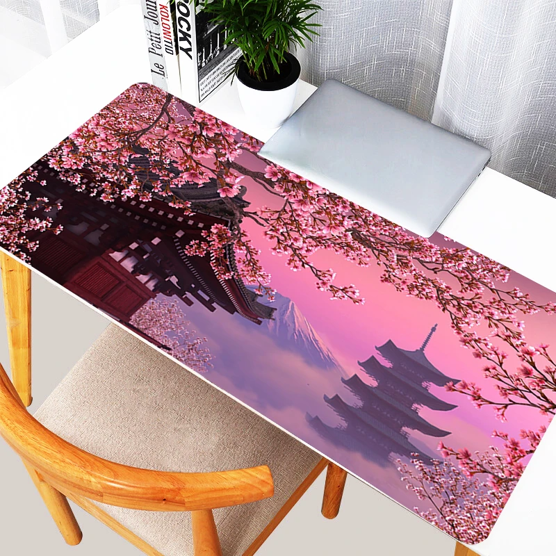 Mouse Pad Gaming Laptop Computer Pc Gamer Keyboard Desk Mat Fuji Mountain Cherry Blossom Pagoda In Japan Dask Mat Mousepad Gift 3