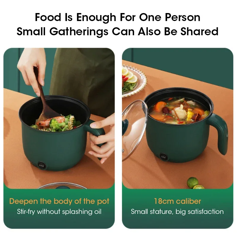 Multi Functional Electric Cooker 1.5L Mini Portable Non Stick Steamer Hot Pot