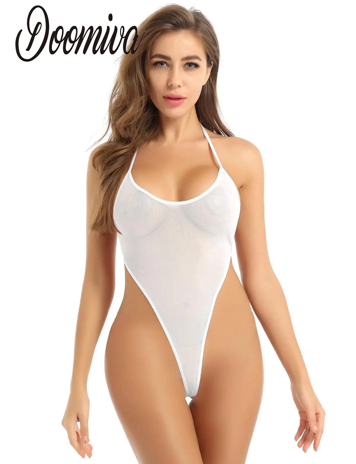 One Piece Swimsuit Women Swimwear Bikini Swimsuit Sexy Underwear See Through High Cut Micro Monokini Mini Mesh Bathing Suit Slim Lingerie Bodysuit