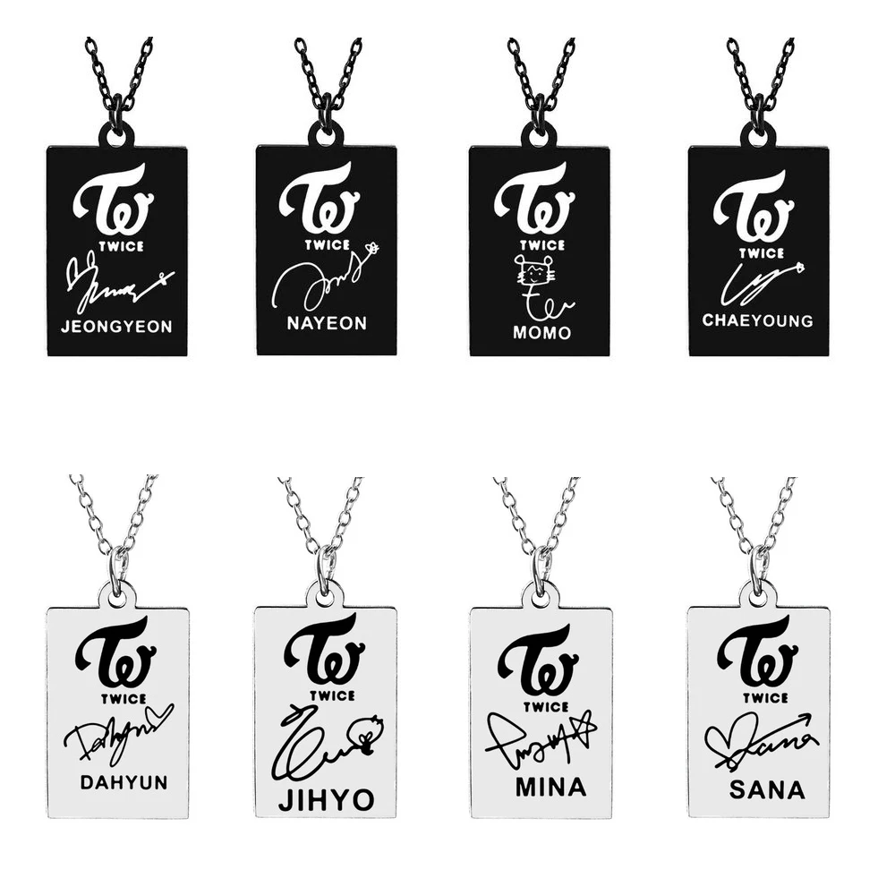 KPOP Twiceland Album Twice Necklace Korean Fashion Stainless Steel Jewelry Accessories Rock Collar For Men Women Boy Girl