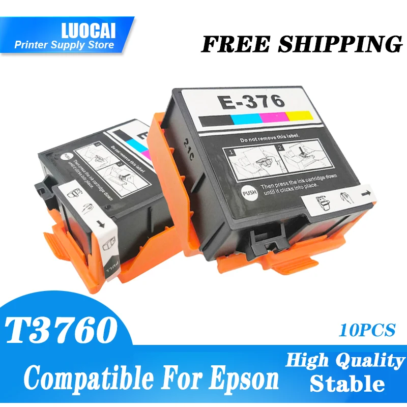 

NEW 10Pack T3760 T376 For Epson Compatible Ink Cartridge With Chip Suit For Epson T3760 PictureMate PM-525 5.0