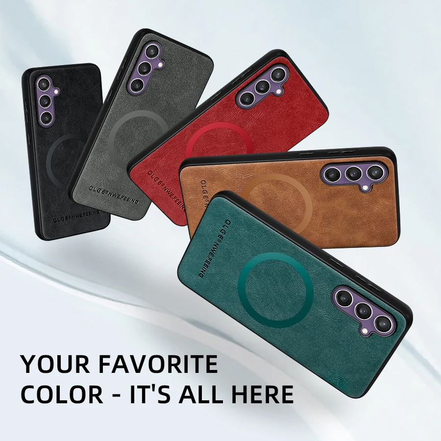 Luxury Leather Shockproof Magnetic Phone Case with Premium Protection