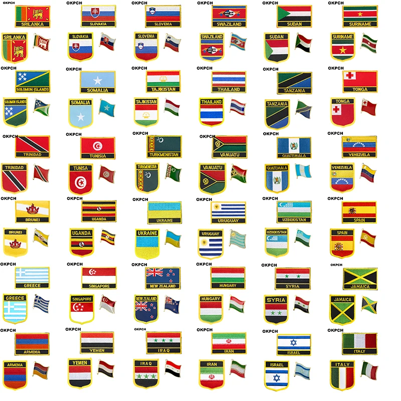

Armenia Sri Lanka Slovakia Slovenia Thailand England Ukraine flag patch badge 3pcs a Set Patches for Clothing DIY Decoration
