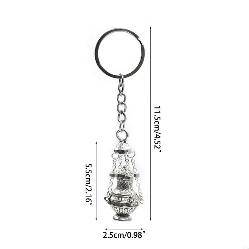920L  Christian  Burners Keychain Censer Key Chain Ornament Charm for Car Church Handbag Decoration Souvenirs Gift 6