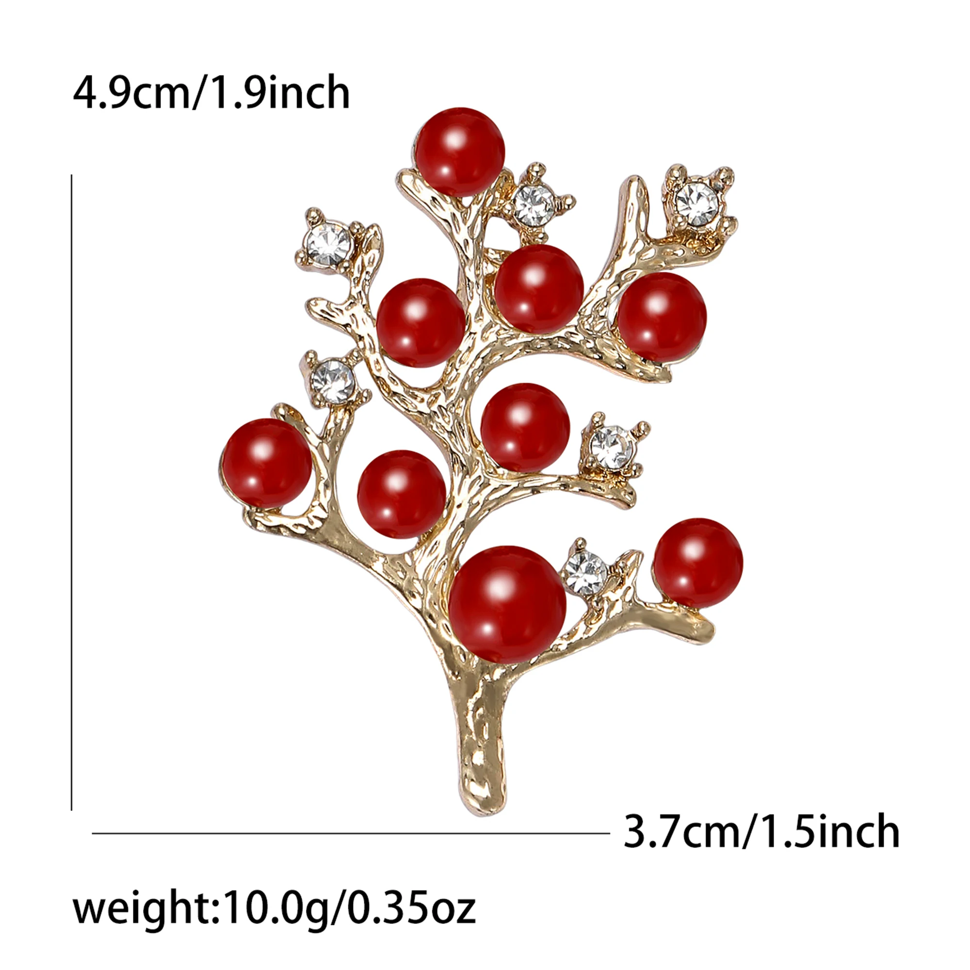 Luxus Emaille Glücksbaum Broschen für Frauen Unisex Perle Pflanze Pins Casual Party Zubehör Mode Geschenke Freunde Dekoration – Detail 4