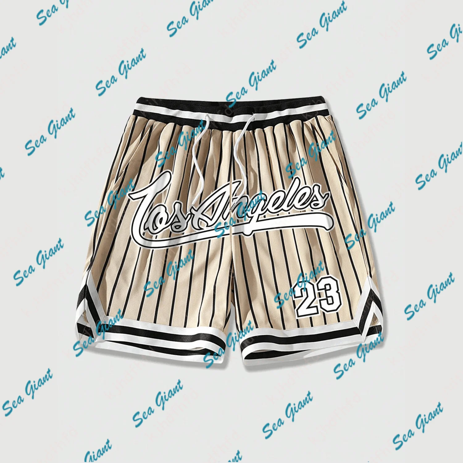 Striped And Letter Printed Drawstring Waist Mesh Basketball Shorts Absorb Sweat Outdoors Exercise Fashion Adult&Kid Shorts