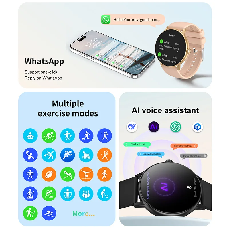 ���ο� 4GB ��뷮 �޸� Smartwatch ���� ���ø����̼� �ٿ�ε� Google Map TWS ����� AI ���� ���� ���� ���� Smartwatch