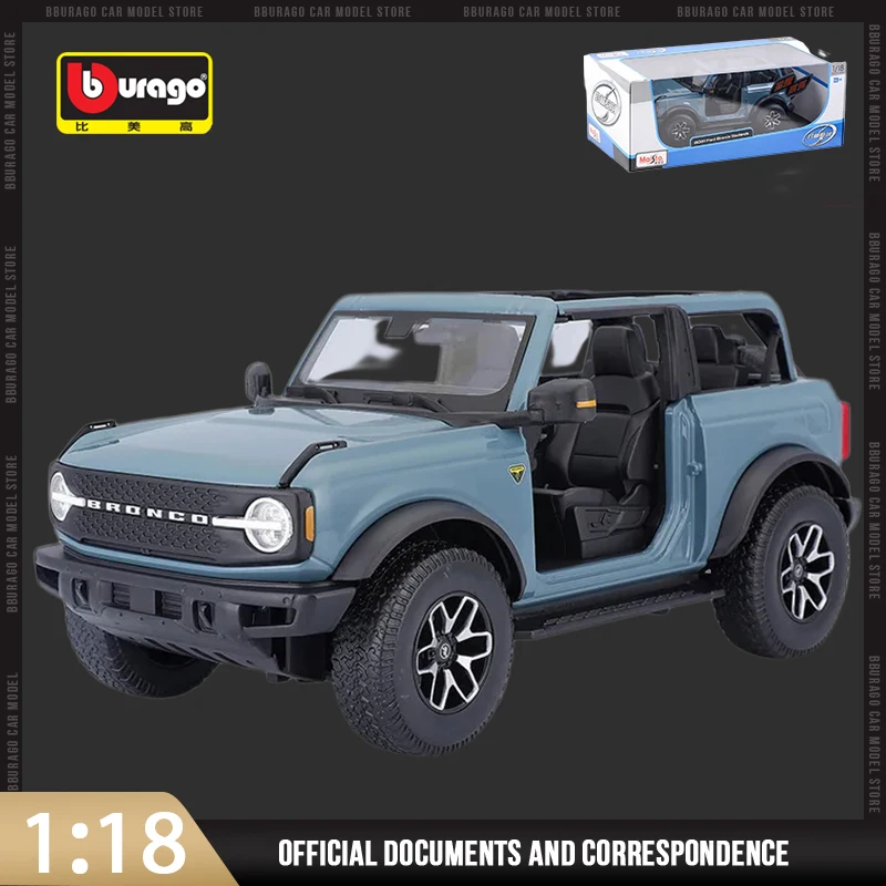 

Модель автомобиля Maisto 1:18 Ford Bronco Badlands 2021 литая под давлением Jeep Wildtrak Edition, роскошный автомобиль из сплава, игрушечная коллекция, украшения, подарок
