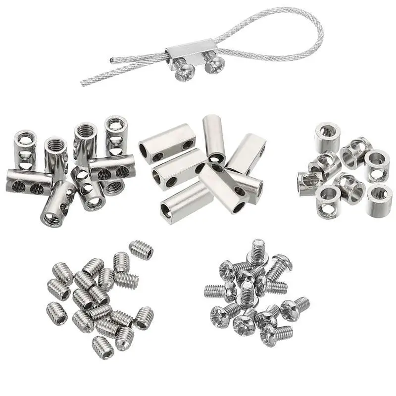 5meters Stainles Steel Wire Rope Buckles Adjustable Telescopic Single/Double Hole Thread Locker Tightens DIY Hanging Accessories