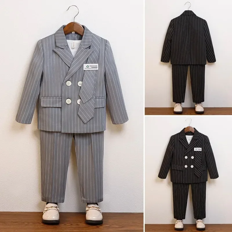 Boys Suits for Weddings Kids Birthday Blazer Set Formal Children School Host Piano Performance Costumes 4 6 8 Y boys suits