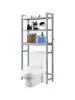 Over The Toilet Storage Cabinet Bamboo Adjustable 3-Tier Above Toilet Shelf Stable Freestanding Above Toilet Organizer w 1