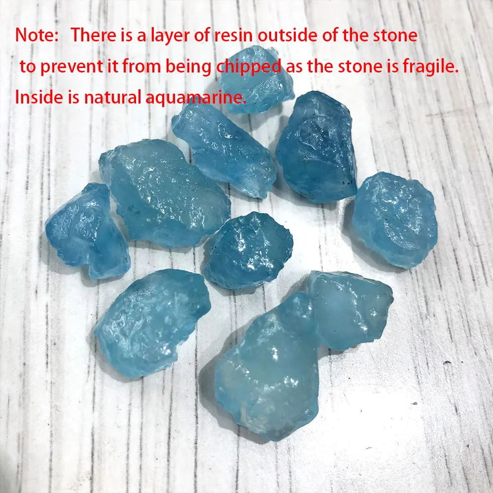 5pc/Lot Natural Aquamarine Stone Crystal Quartz Rock Raw - Main Image