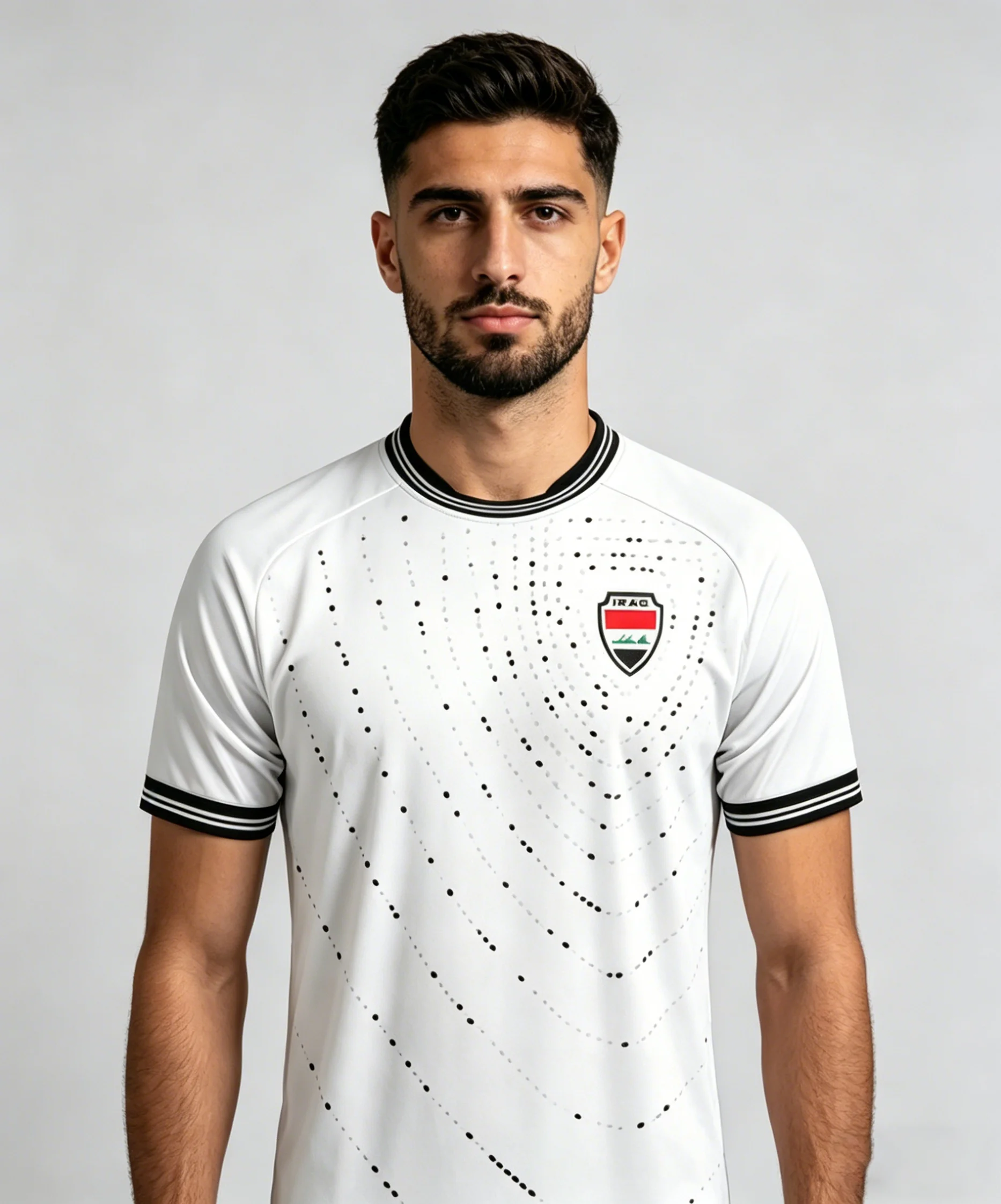 2026 Iraq Style Away Football Jersey. This lightweight soccer sports top is comfy for adult men daily wear and outdoor training.