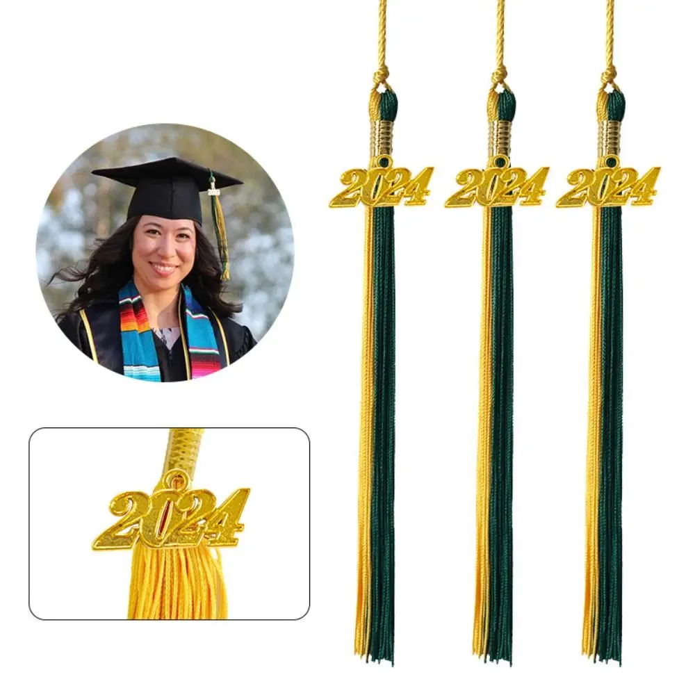 Academic Graduation Cap Tassel with Gold Graduation Cap Hanging Charm Pendant DIY Crafts Uniforms Accessories Ornaments