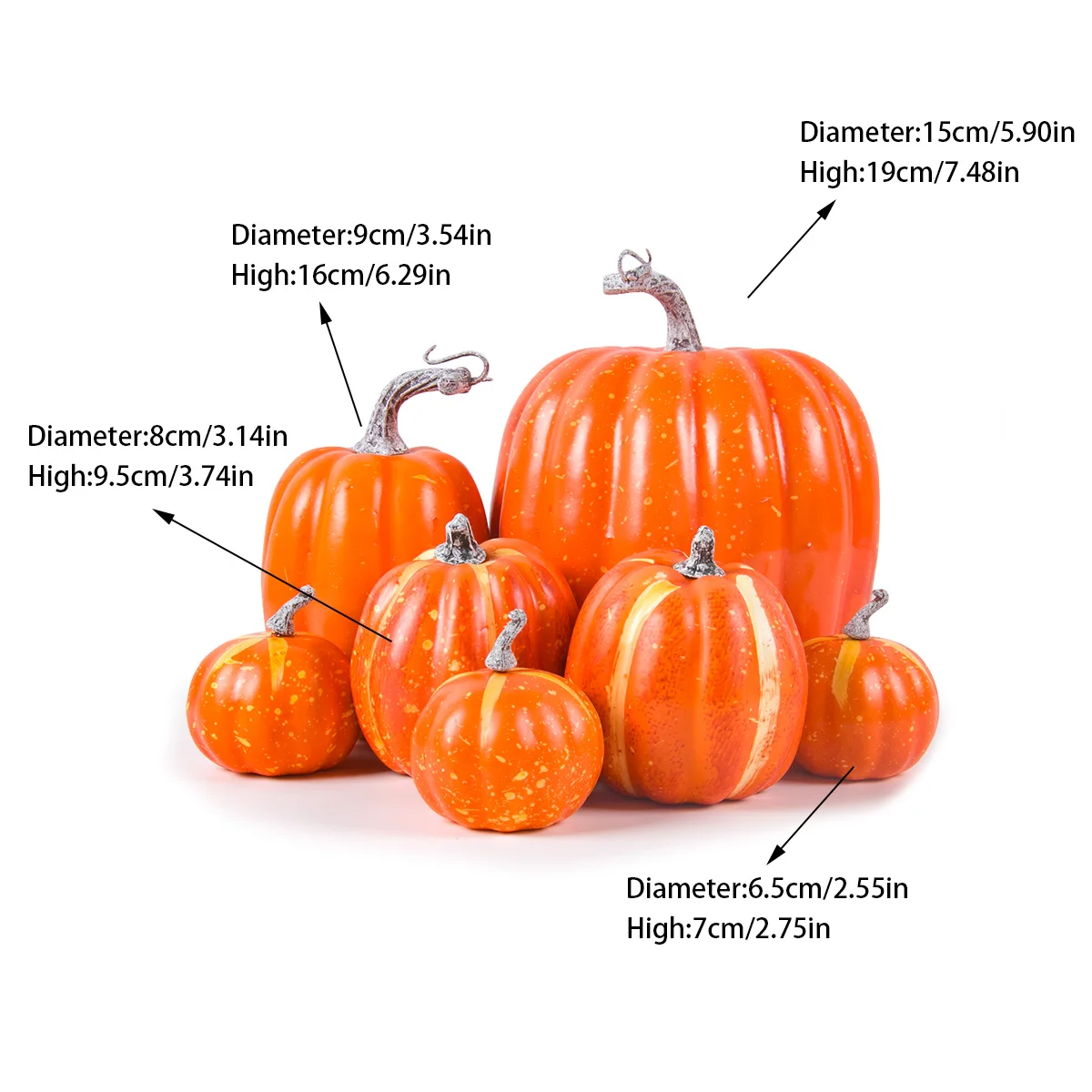 Zucca Alta Autunno Halloween Ringraziamento Giardino Decorazione Arte Scegli Tra 3 Misure