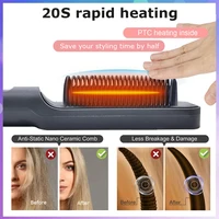 Peigne électrique chaud multifonctionnel, lisseur de cheveux lisses, Ion négatif, Anti-brûlure, outil de coiffure, brosse à lisser 5