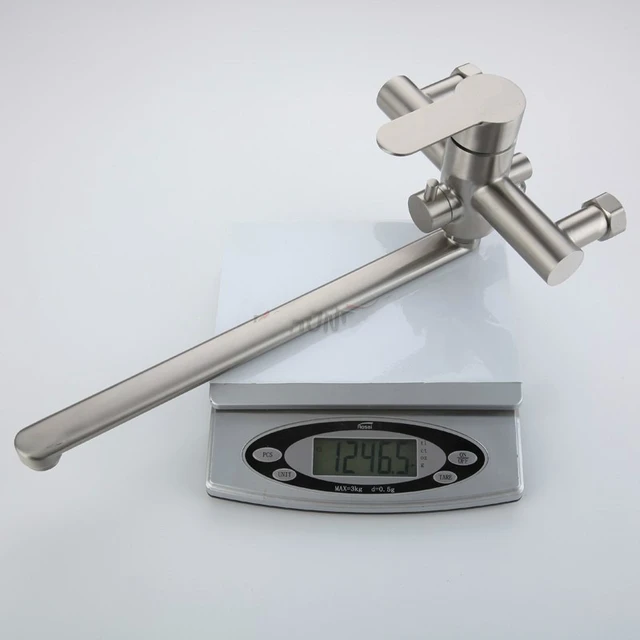 1ชุดห้องน้ำอ่างอาบน้ำก๊อกน้ำ304สแตนเลสผสมติดผนังน้ำตกก๊อกน้ำมือถือหัวฝักบัว 3