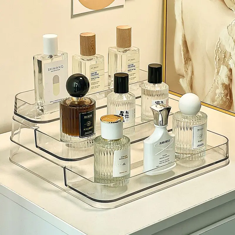 

3 Layer Display Rack Table Top Acrylic Transparent Storage Shelf Lipstick Cosmetics Perfume Storage Box Storage Shelf