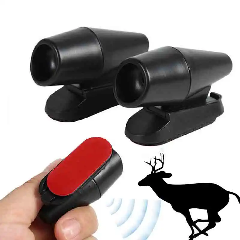 

2Pcs Ultrasonic Animal Repeller Saving Wind Whistle Car Motorcycle Deer Warning Repeller Black Whistles