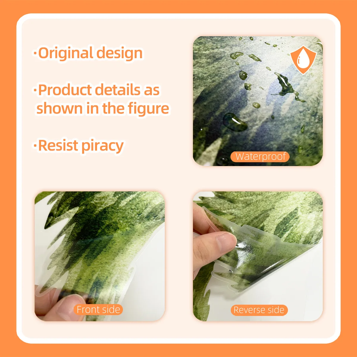 Forest Friends Self-Adhesive Wall Decals 2-Piece Cartoon Animal Wall Stickers Set with Deer Fox Geese Trees for Kids' Room Decor