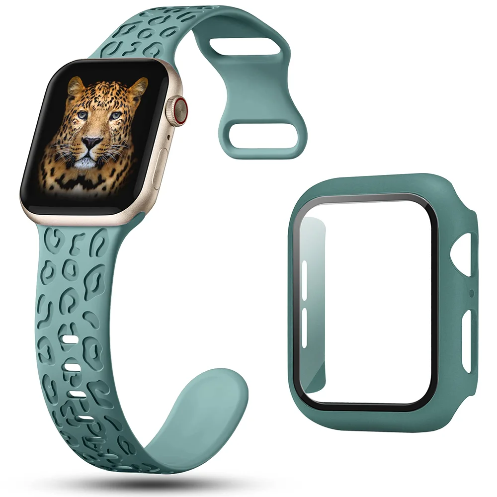 Deluxe Silicone Band Set with Tempered Glass and Protective Case