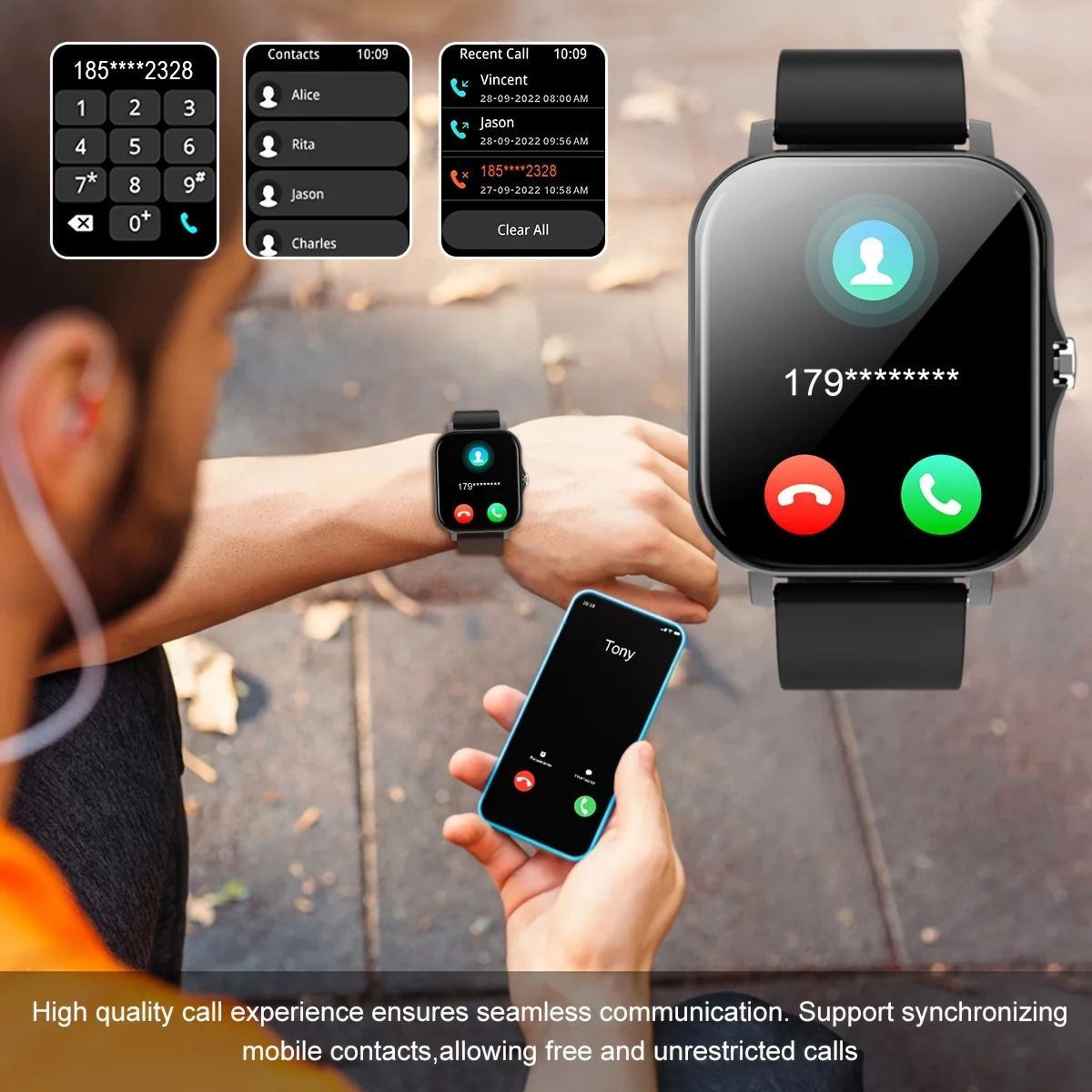 DROPSHIPPING 1.83" Touch Screen Smart Watch, Wireless Call & Music Control, Sports Mode, Compatible with Android & iPhone 2
