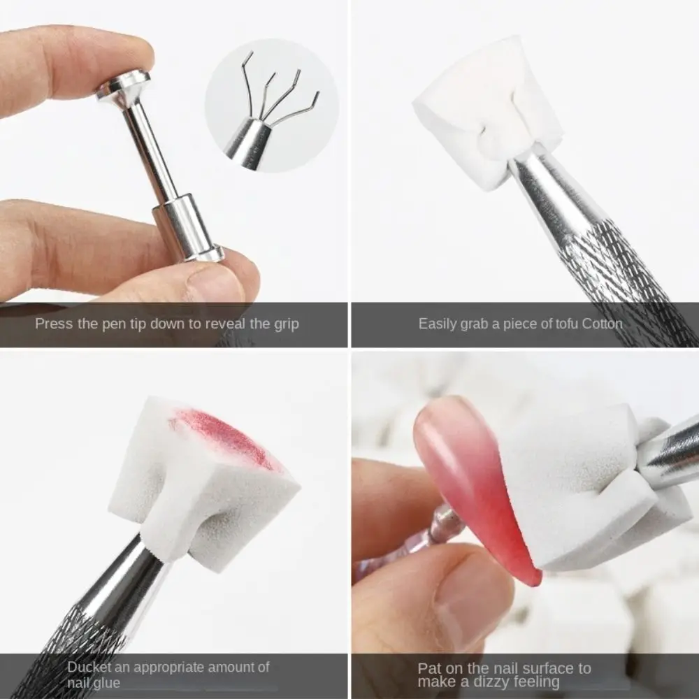 Coloring Stamping Gradient Nail Sponge Set High Rebound Square DIY Manicure Makeup Sponge Soft with Grabbing Pen