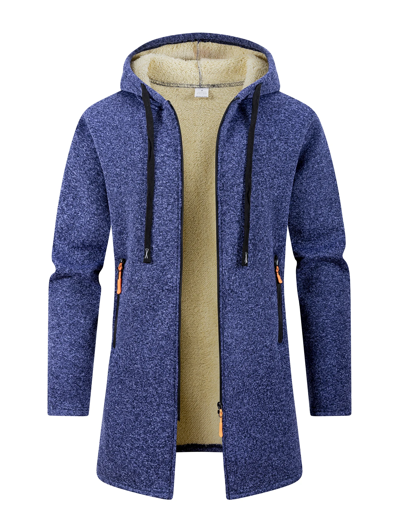 الرجال الشتاء سميكة منتصف طول جاكيت زيبرا غزل دافئ...