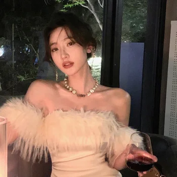 여성용 화이트 빈티지 럭셔리 미디 드레스, 2023 가을 신상 프랑스 섹시 패션, 슬림 밴디지 파티 웨딩 포멀 여성 의류