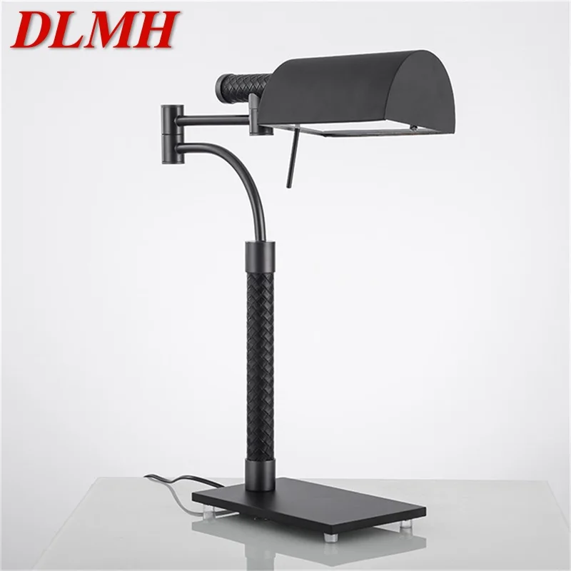 

DLMH Black Table Lamp American Style Luxury Creative LED Bedside Desk Light for Home Living Room Hotel Decor