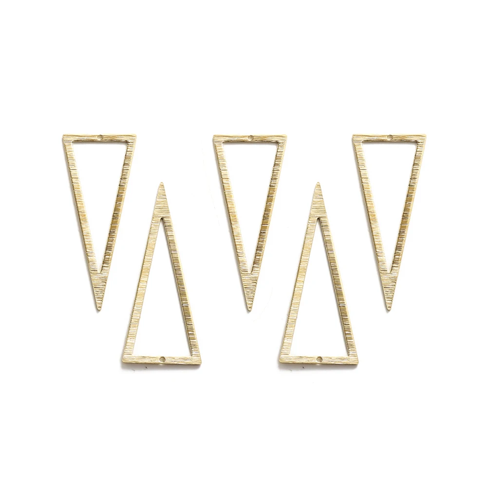 

10Pcs Raw Brass Textured Triangle Pendant Charms Hollow Geometric Charm for Diy Jewelry Boho Earring Necklace Making