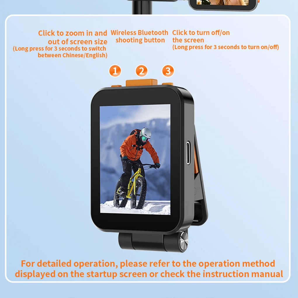 RK-X40H Creative 2inch Mobile Screen Mini Selfie Vlog Monitor Sound version Projection Remote Photography Bluetooth