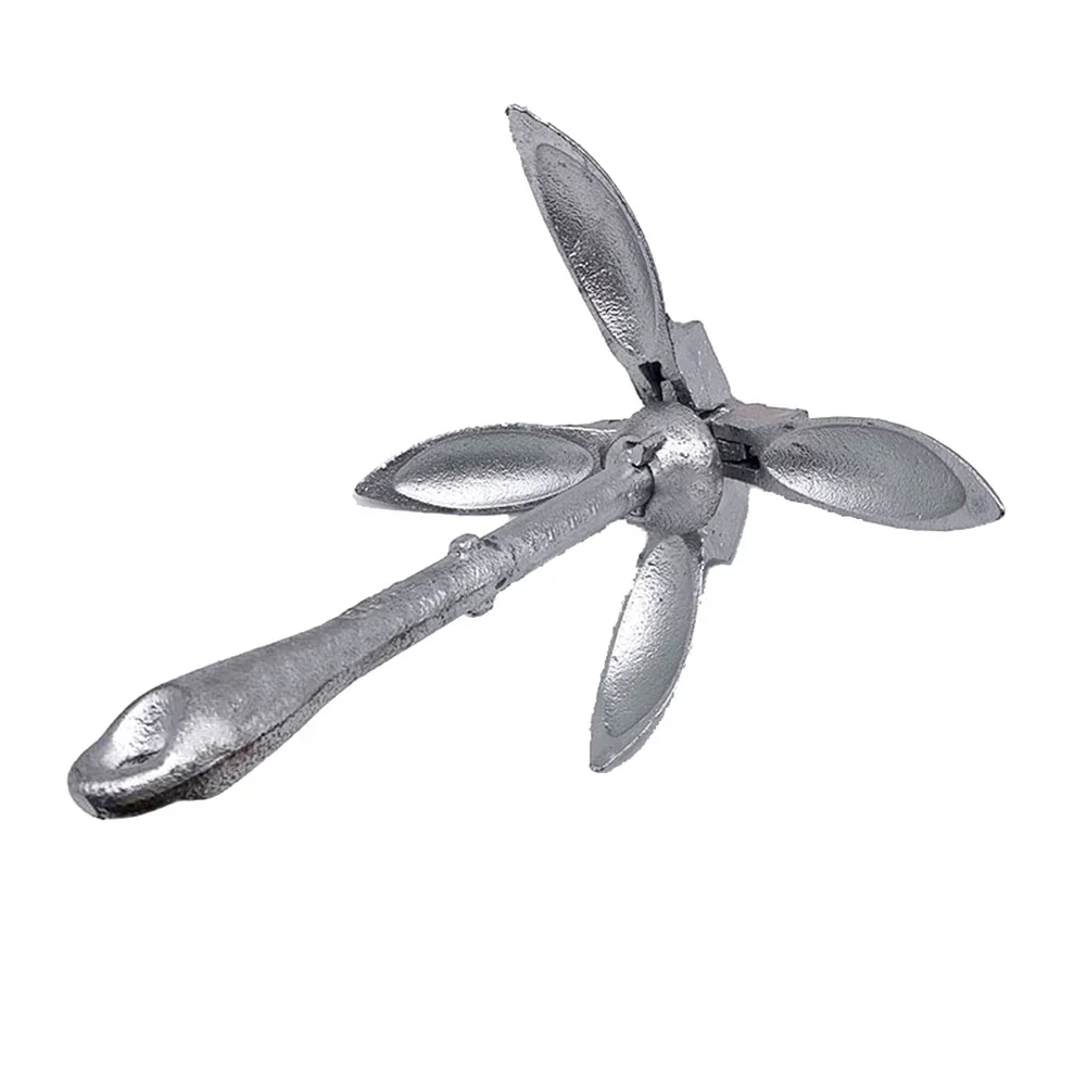 Boat Anchor Folding Anchor 1.5kg/3.3lb For Canoeing For Kayaks Four Foldable Arms Galvanized Portable