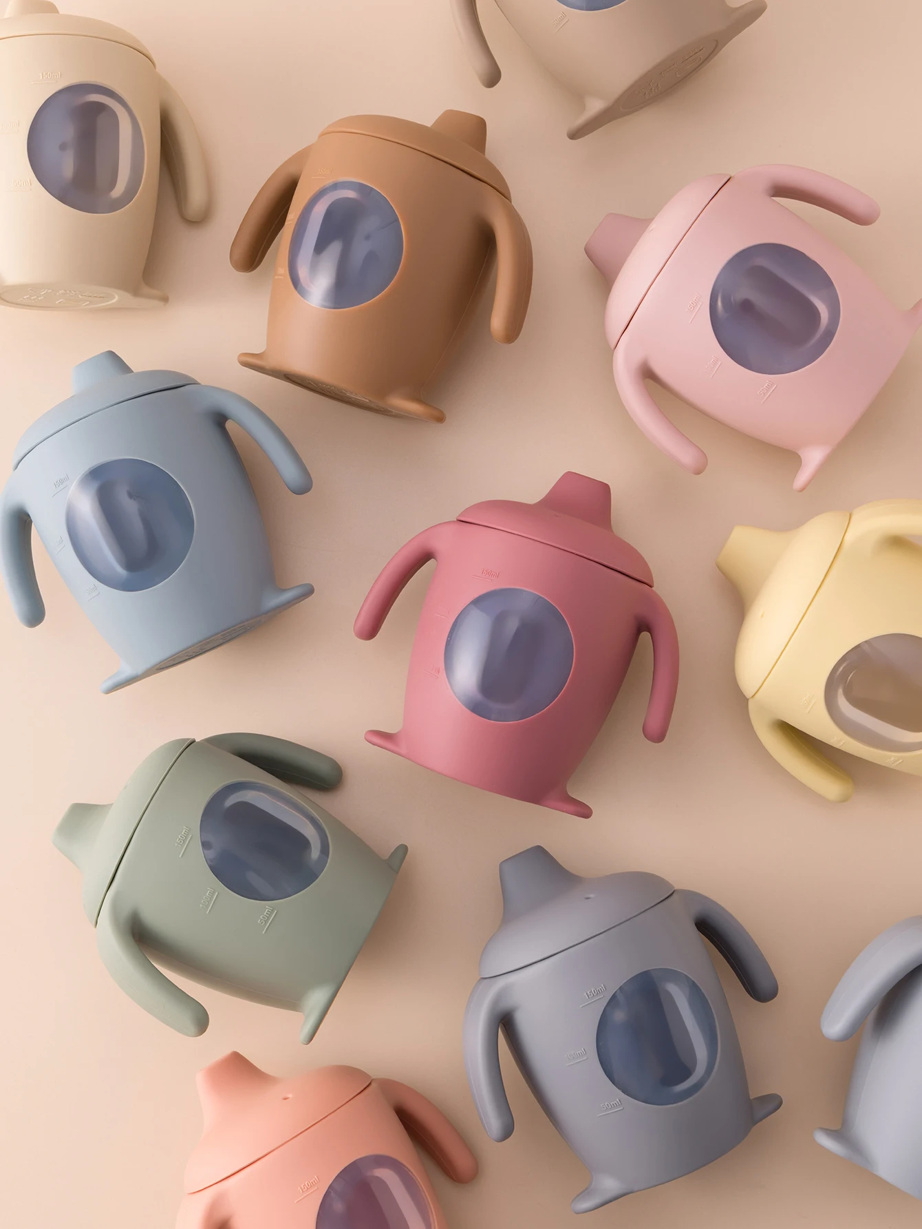 1PCS 펭귄 모양 실리콘 베이비 컵 BPA 무료 누출 방지 Sippy 컵 투명 ..
