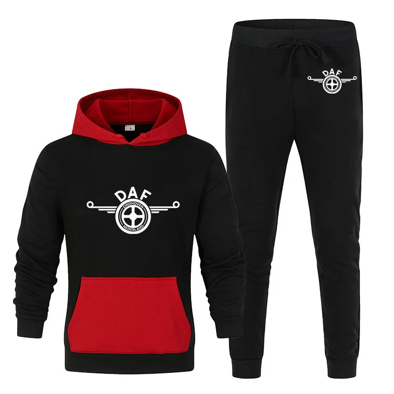 

2023 DAF TRUCKS COMPANY TRUCKER LOGO Men's New Long Sleeves Sports Hoodies Tracksuits Casual Fashion Tops Trousers 2-piece Sets