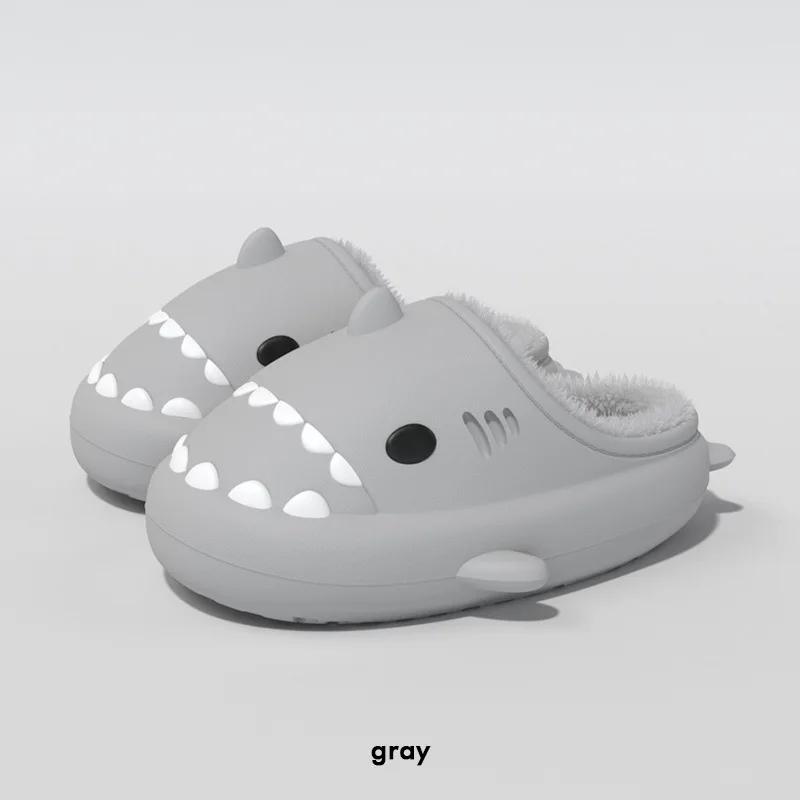 Comwarm Winter Männer Shark Hausschuhe Flauschigen Männer Cartoon Hausschuhe Plüsch Männer Shark Baumwolle Schuhe Im Freien Wasserdichte Fuzzy Männer Hausschuhe – Detail 12