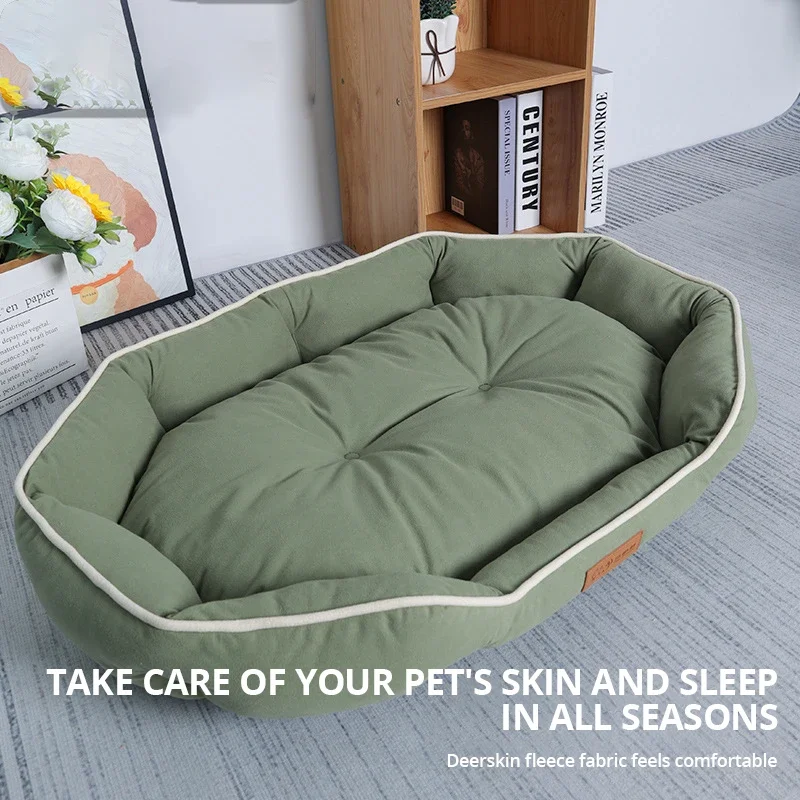 

Bed for Dog Cat Pet Square Plush Kennel Medium Small Dog Sofa Bed Cushion Pet Calming Dog Bed House Pet Supplies Accessories