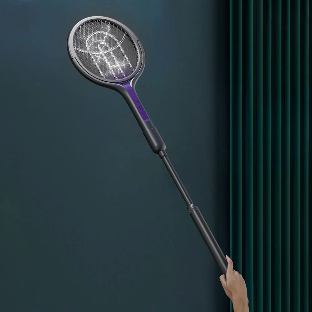 Rotating Head Bug Zapper Racket Rechargeable Mosquito Swatter 2 in 1 Fly Killer and Mosquito Trap Lamp for Home Indoor Outdoor