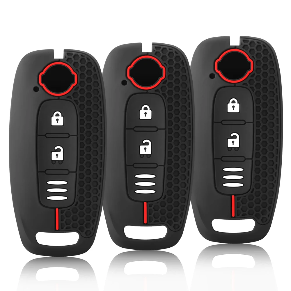 Custodia Silicone Per Chiavi Nissan X-Trail T33/Qashqai J12/Teana 2022-2023 - 2 Pulsanti, Nero - Foto 4