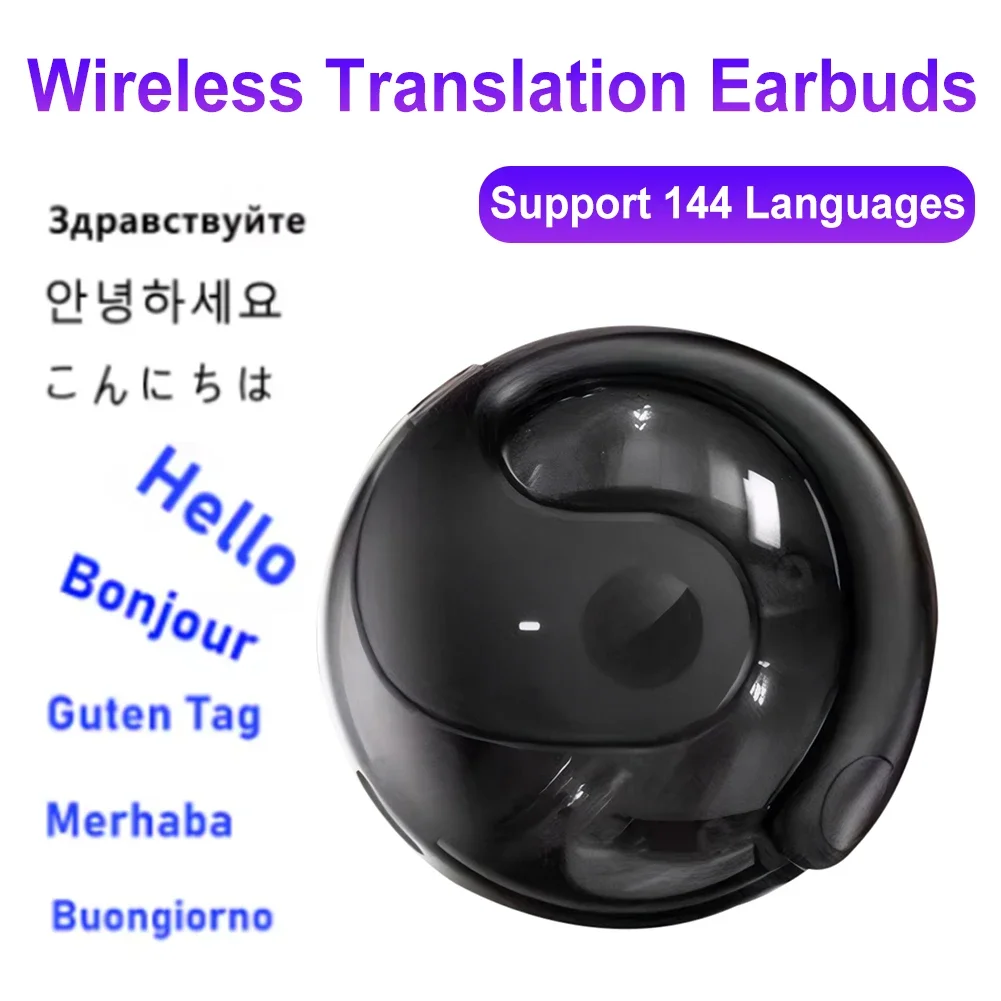 144 Languages Wireless BT AI Translation Earbuds Waterproof Earphone Real-time Translation Earphones for Travel and Business