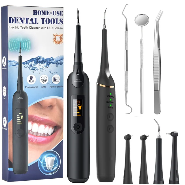 LED Electric Sonic Scaler Toothbrush Set Stains Dental Calculus Remover Tooth Cleaner Teeth Whitening Oral Irrigation Care Tools 1