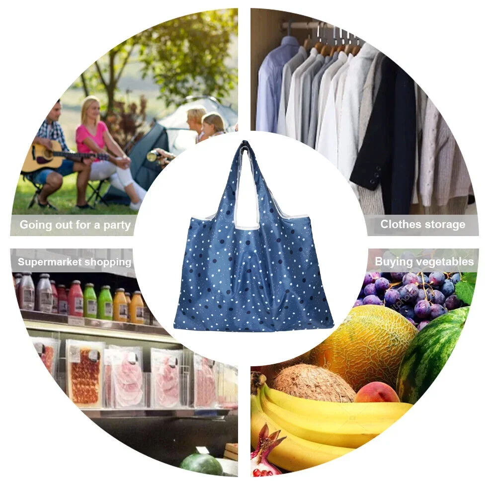 Eco-Friendly Foldable Tote Bag - Personalized Large-Capacity Shoulder Bag for Groceries, Travel, and Beach