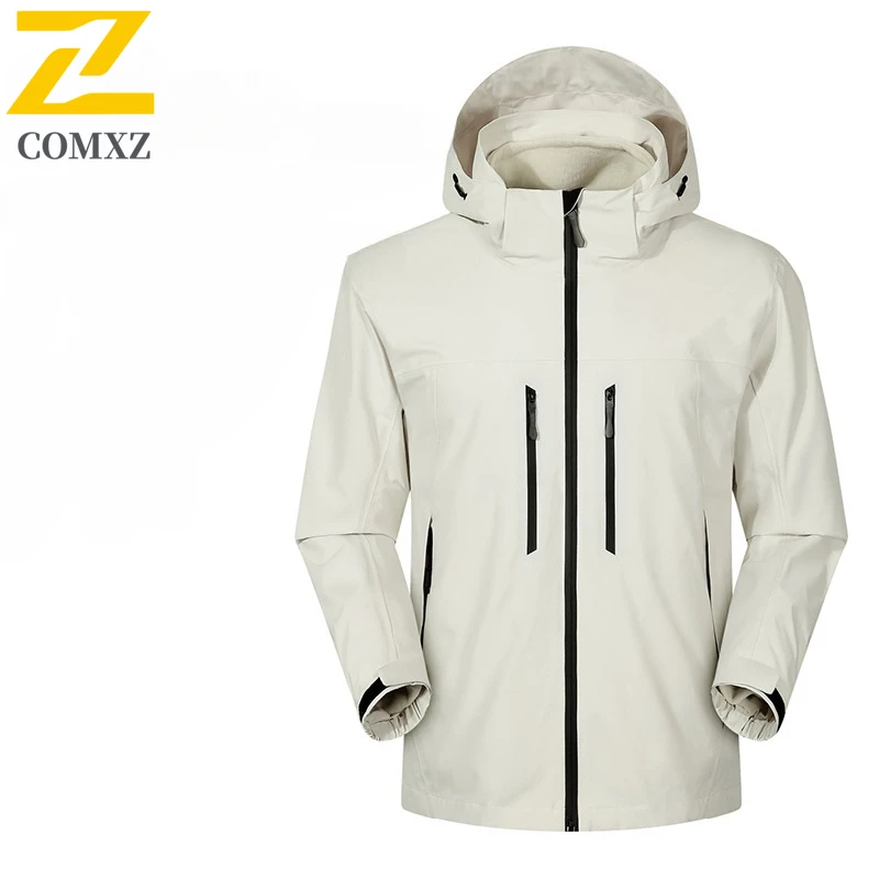 Unisex Winter 3-in-1 Thermal Jacket Windproof Waterproof Parka with Detachable Fleece Liner Multi-Pockets for Hiking Daily Wear