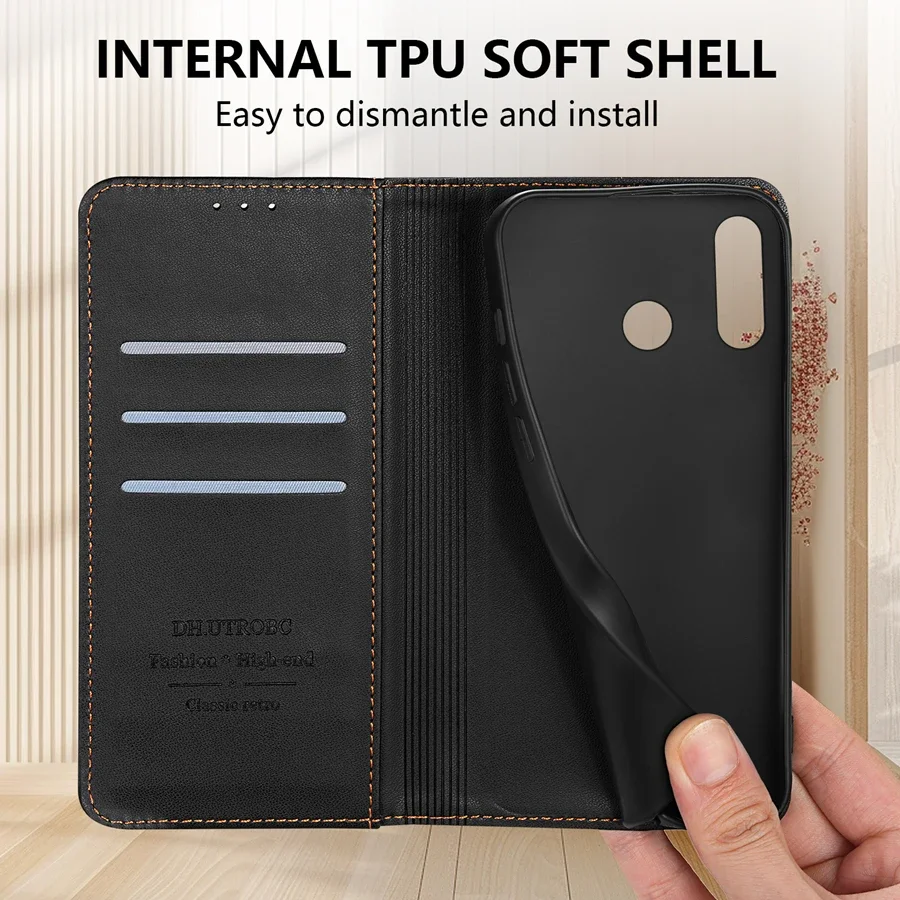 Luxurious Magnetic Flip Leather Wallet Case with Card Slot - Skin Friendly & Durable