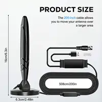 HD Digital TV Antenna Support 4K 1080p All TV on VHF UHF Local Channels with Signal Booster Amplifier+Strong Magnetic Base