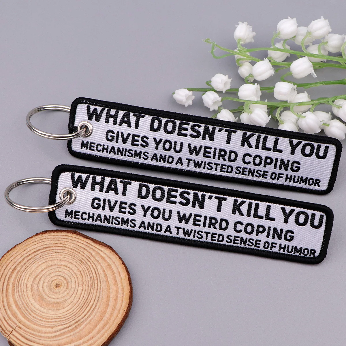Spanish quotes keychain for motorcycle autism key chain for women men gifts and cars embroidery key tags funny jewelry gift