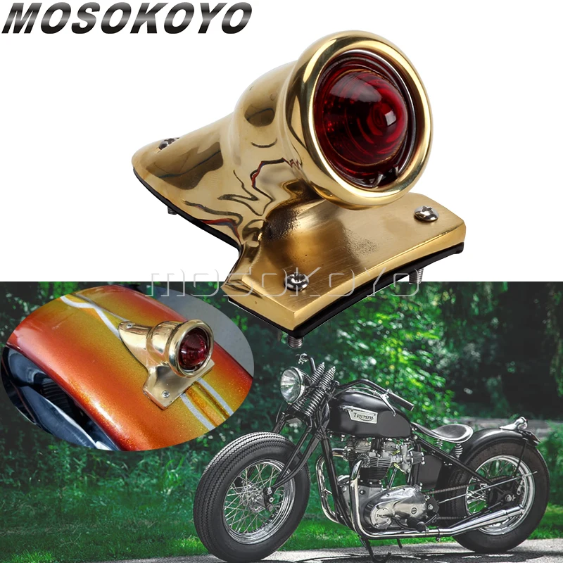 Custom Red LED Taillight Kit For Harley & Custom Bikes - Chrome Or Black Finish