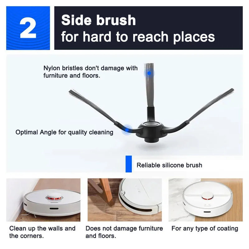 For Xiaomi Robot Vacuum S10+ / S10 Plus /B105 Accessories Main Side Brush  Hepa Filter Mop Rag Cloth Spare Parts - AliExpress