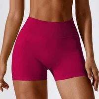 Women's High-Waist Yoga Sports Shorts Summer V-Shaped Widen Peach Hip Lifting Tight Fit Three-Part Fitness Shorts - Image 2